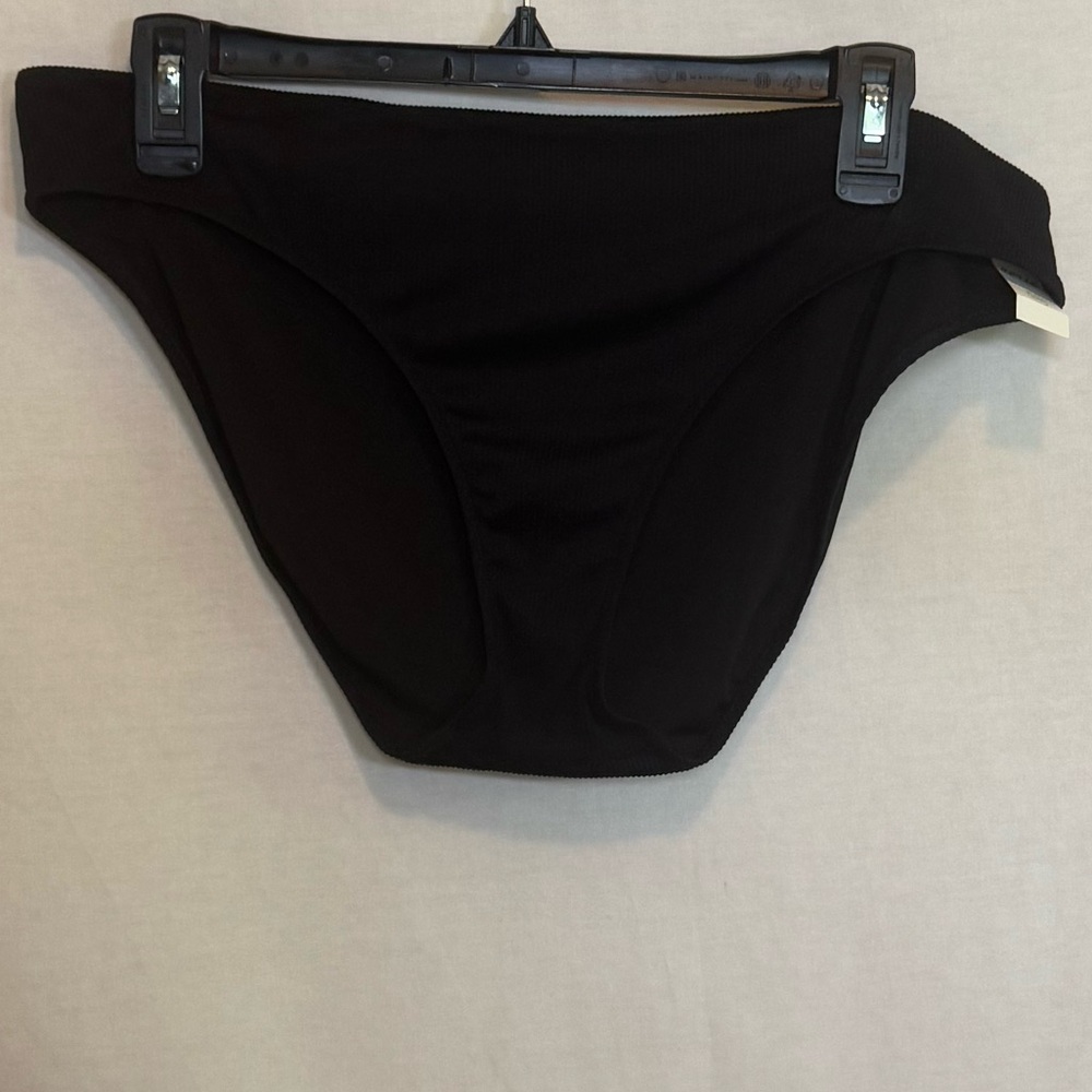 AA-3 Aerie NWT Black Ribbed Summer Swim Bikini Bottoms Size XL